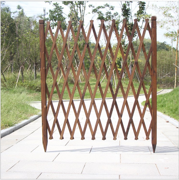 Climbing Vine Flower Shelf Telescopic Wooden Fence Courtyard Carbonated Embalming Wood Lawn Fence Nursery Outdoor Decoration Fence