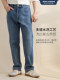 2025秋冬新款水洗微弹棉质厚牛仔裤男宽松直筒长裤休闲复古青少年