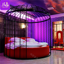 Featured Theme Hotel Guesthouse Iron Art Bird Cage Bed Creative Lovers Spice Water Bed Folk Apartments Intelligent Round Mattresses