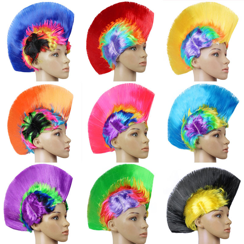 Colorful Adult and Children's Wigs, Punk Style Cockscomb Wigs, Headgear, Party Supplies, Wedding Bar Funny Props