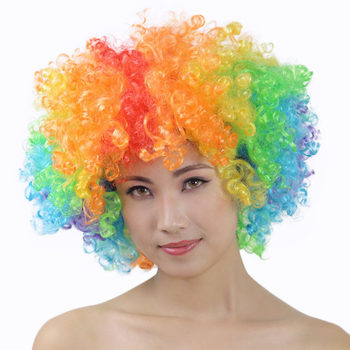 Colorful 165g plus size afro wig adult cos clown performance headgear fan party supplies