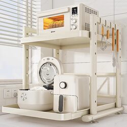 Kitchen Storage Rack Drawable Rice Cooker Microwave Oven Bracket Countertop Multifunctional Electrical Pot Oven Storage Rack