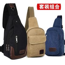 Bag 2018 new mens chest bag canvas bag Shoulder Bag Mens bag shoulder bag chest backpack Leisure running bag