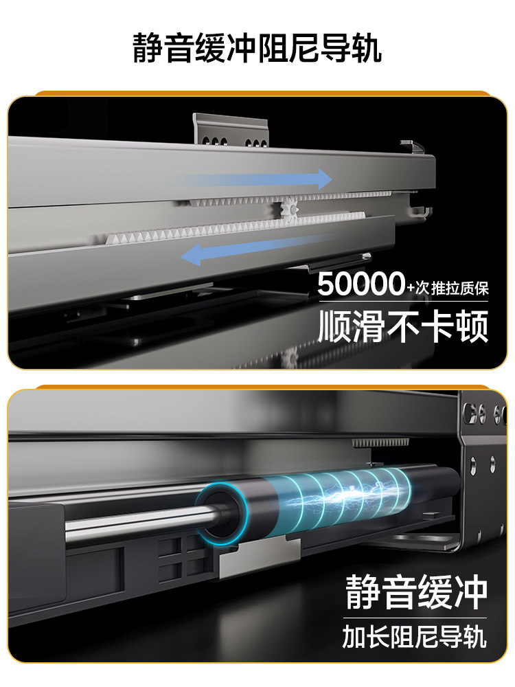 Diminila Kitchen Cabinet Double-Layer Drawer-Type Bowl Rack 304 Stainless Steel Kitchen Cabinet Bowl Basket Storage Seasoning Basket