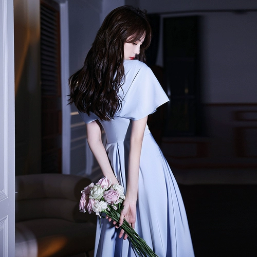 Вечернее платье, элитная синяя юбка, подходит для подростков, изысканный стиль