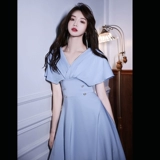 Вечернее платье, элитная синяя юбка, подходит для подростков, изысканный стиль