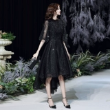 Черные блестки для ногтей, вечернее платье, элитная юбка, французский стиль, новая коллекция, изысканный стиль, легкий роскошный стиль