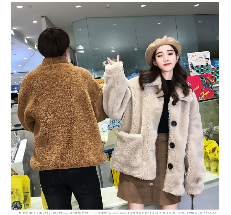 Áo khoác đôi mùa đông 2018 thời trang Hàn Quốc áo sơ mi sang trọng đẹp trai cotton độn bông nam nữ quần áo rộng rãi áo dạ nam