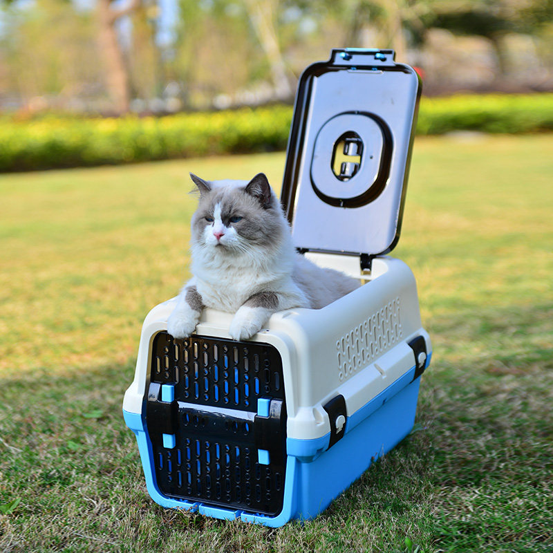 Troubleshooter pet air box cat cage portable outgoing dog cat outgoing checked box air box transport box
