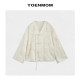 YOENMOM Yunmengze 2024 early spring new product 100 silk embroidery new Chinese style tassel button V-neck jacket