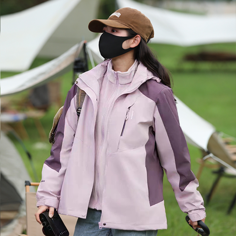 Autumn and Winter Outdoor Jacket for Men and Women, Three-In-One Windproof and Waterproof, 2026 New Style, Loose Fit, Fleece-Lined, Two-Piece Jacket for Mothers