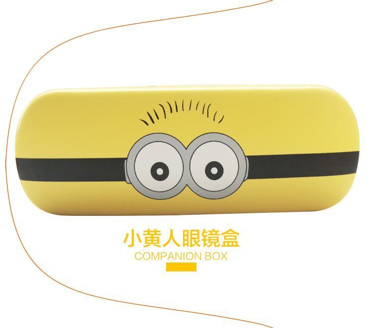 Hộp đựng kính bán chạy phim hoạt hình hộp đựng mắt nhỏ màu vàng miễn phí vận chuyển, kính miễn phí gọng kính người cận thị Hộp đựng kính cận thị - Kính