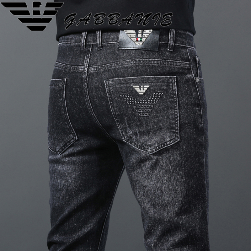 Authentic High-End Light Luxury 2026 New Summer Thin Denim Pants for Men, Slim Fit, Stretchy Men's Trousers