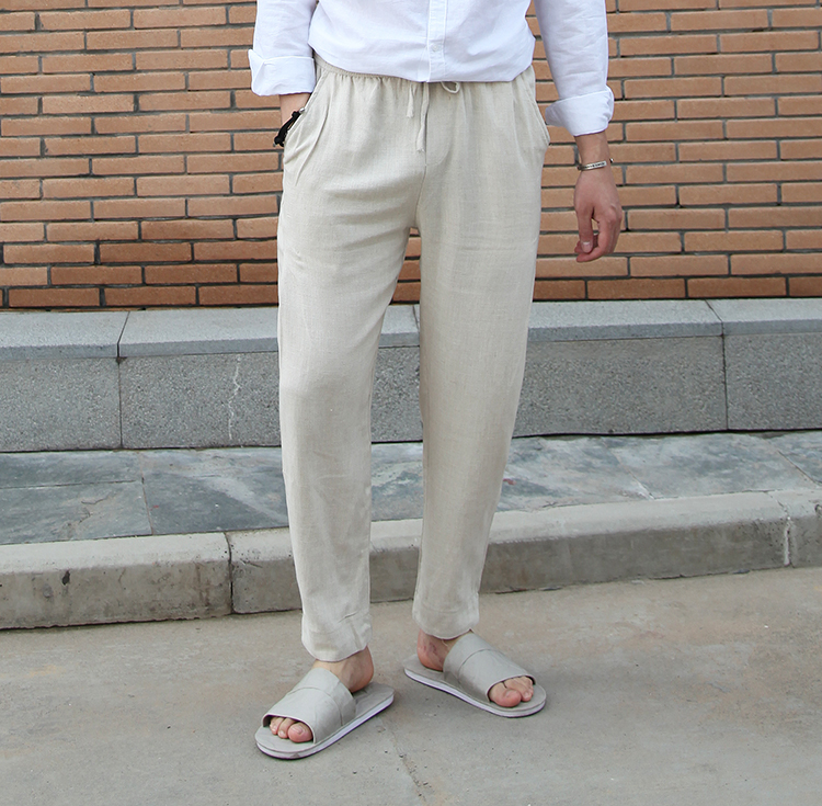 Title 12, Erkek Retro Dik Yakalı Keten Gömlek. Rahat ve ş...