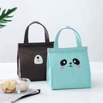 Hand Insulation Bag with Lunch Box Aluminium Foil Waterproof Oxford Cloth Rectangular Hand Carry Lunch Box Bag Big Girl Bag Bag