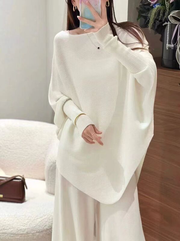 2026 Spring New Style Fashionable and Elegant Versatile Round-Neck Wool Knit Batwing Sleeve Top and Dress Two-Piece Set