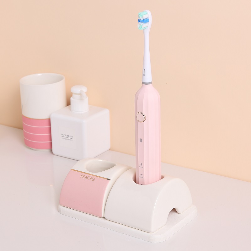 Couple double electric toothbrush holder base silicon algae mud suction electric toothbrush placement rack surface toothbrush containing seat