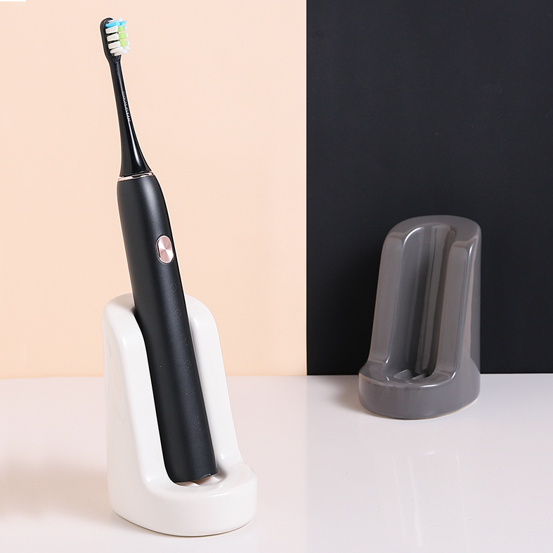 American electric toothbrush holder seat ceramic discharge Toothbrush Base Shelve Table Surface Containing Drain Base Idea