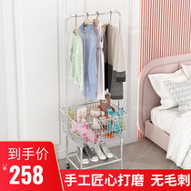 Stainless steel cloakclothes rack light lavish bedroom hanging hanger sub-floor home corner clothes rack mesh red dress shelf