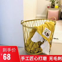 Nordic Wind Iron Art Containing basket Bathroom Dirty Laundry Basket Dirty Laundry Basket Light Lavish Home Toy Clothes Containing baskets