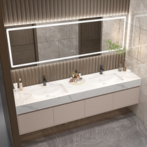 Customized slate double basin bathroom cabinet combination public bathroom double wash basin wash basin wash basin cabinet