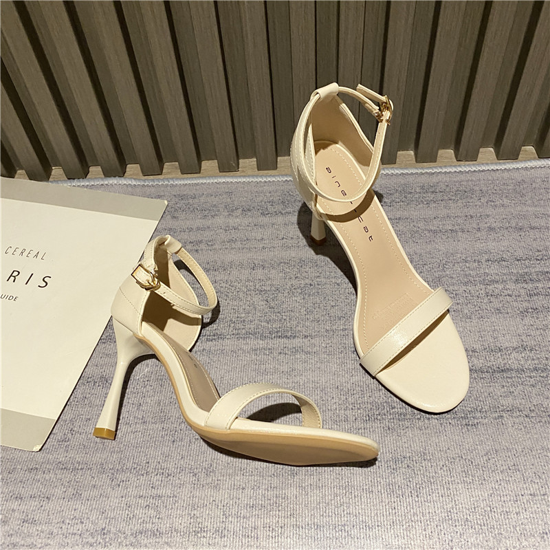 High-heeled sandals women's 2022 new summer fashion net red fairy wind French fashion stiletto high-heeled shoes