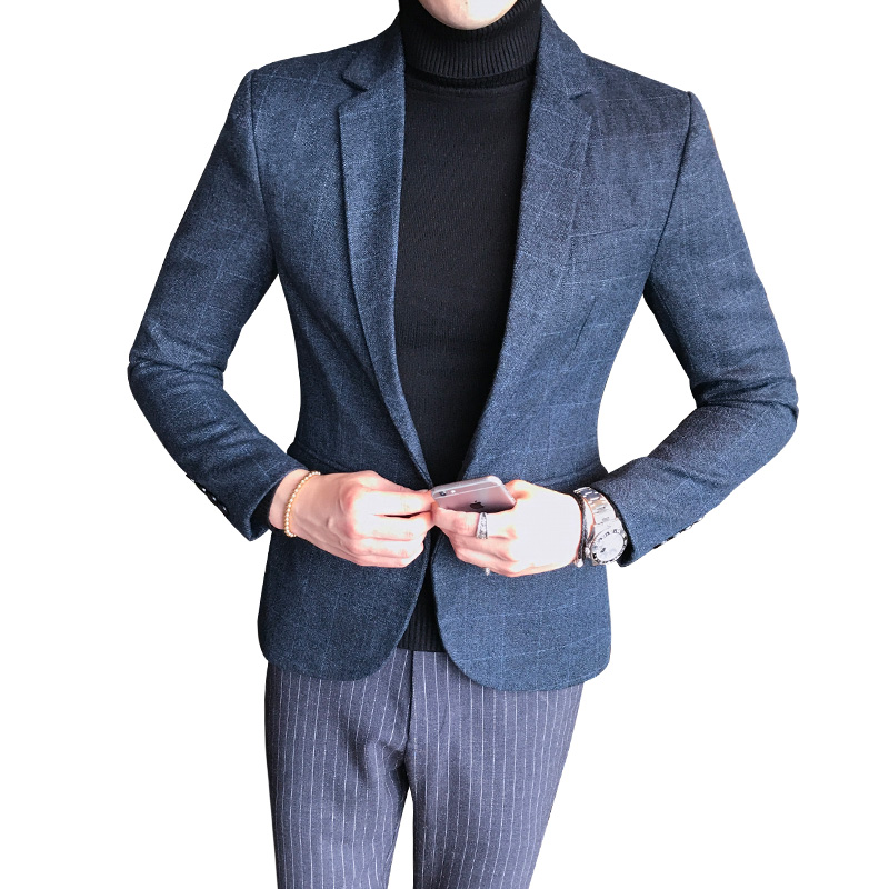 Hàn Quốc phiên bản Anh của người đàn ông nhỏ phù hợp với sự gia tăng phù hợp với xu hướng dissoty trẻ tóc áo khoác