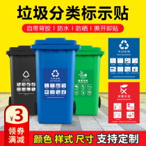 Garbage sorting logo stickers indoor and outdoor Guangzhou Shanghai general household garbage sorting stickers dry garbage wet garbage recyclable kitchen waste harmful other garbage signs waterproof sunscreen