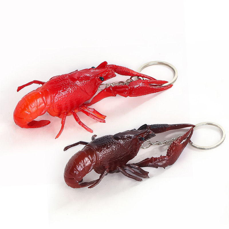 Creative and Quirky Crayfish Plastic Keychain, Realistic Food Series Backpack Pendant, Key Ring, Large Shrimp Decoration