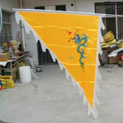 Five ci xiu dragon flag Temple Taoist luo gu dui 1 8*1 6 meters Red Yellow Blue green powder dragon and phoenix flags