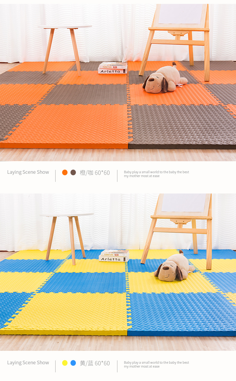 Trẻ em khâu thảm bọt leo pad dày nhà tatami phòng ngủ bò mat thảm sàn xốp - Thảm sàn miếng ghép sàn nhà