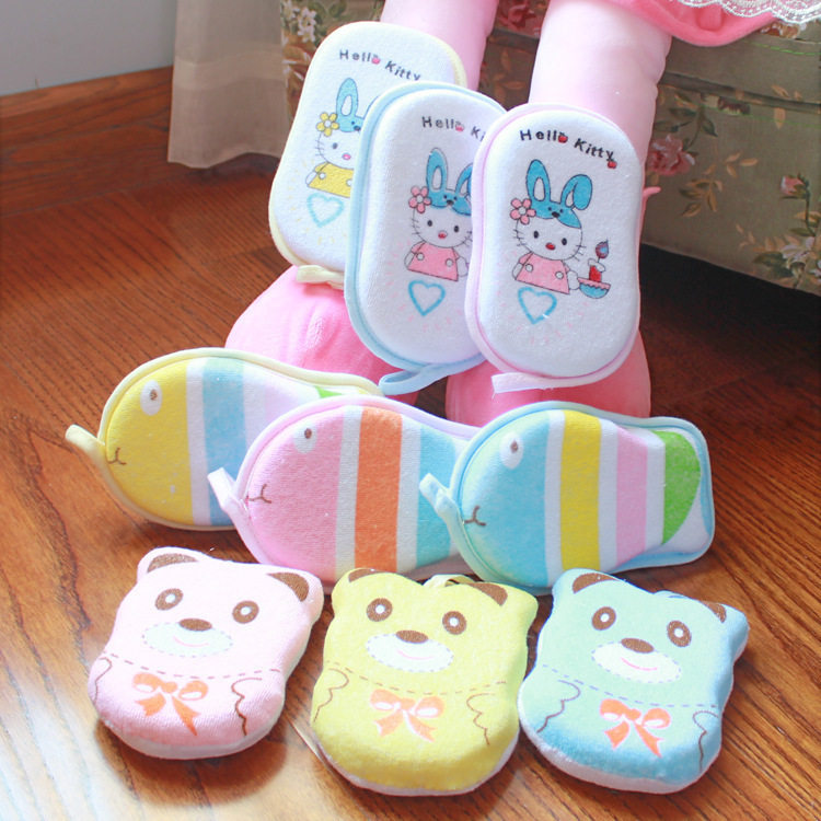 Baby Bath Cotton Baby Bath Sponge Child Rubbing Bath ball bath Bath Rub Newborn Cartoon Sea Cotton Towels