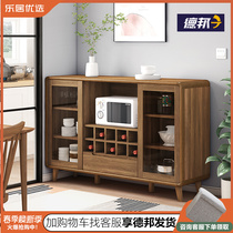 Pure Solid Wood Dining Side Wine Cabinet Nordic Style Multifunctional Living Room Leaning Against Wall Home Kitchen Containing Storage Cupboard