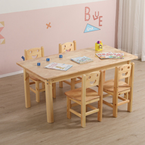 Early education tables and chairs kindergarten childrens solid wood art training class tables primary school desks and chairs tutoring class training tables