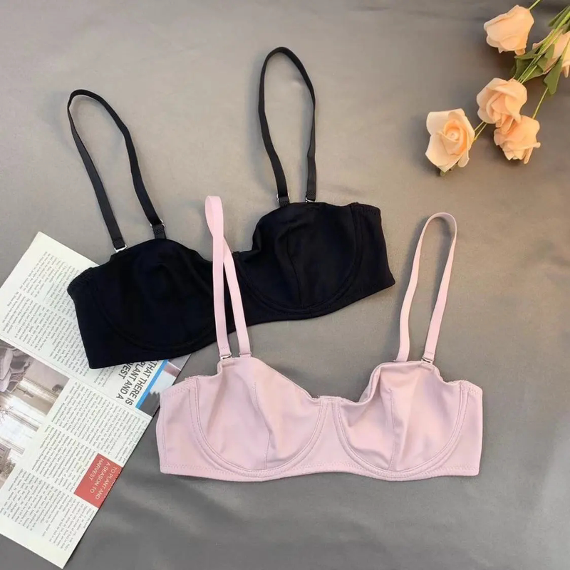 European and American Style Sexy High-End Thin Cup Bra with Underwire, Comfortable Detachable Shoulder Straps, All-Season Shaping Bra