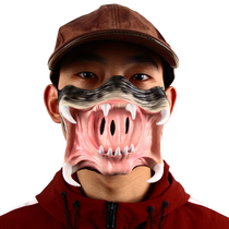 3D Predator Predator Mask Fangs Party Funny Haunted House Halloween Horror Face Alien Half Face Props