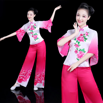 秧歌服演出服民族风古典舞蹈服装扇子舞2018