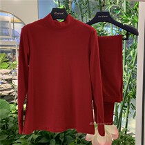 Special offer Italian pure cotton thermal underwear set for women autumn and winter mid-high collar bottoming slim cotton sweater 1755