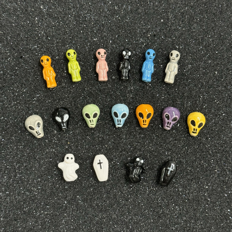 Peruvian Ceramic Bead Factory Store Alien Ghost Coffin Beaded Handmade DIY Jewelry Materials