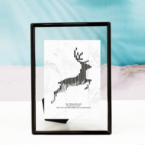 ins narrow side double-sided transparent glass photo frame table 6 8 10 inch diy creative childrens ID photo square