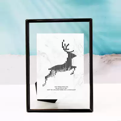 ins narrow-sided double-sided transparent glass photo frame table 67 8 10 inch diy creative children's ID photo square