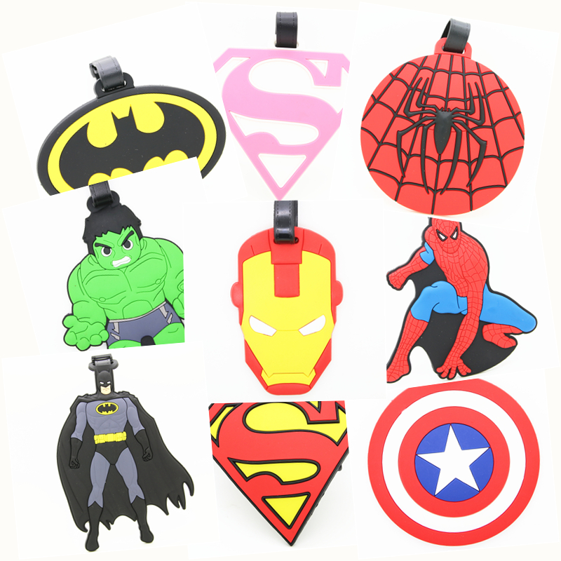 Avengers 4 luggage tag Captain America Iron Man Spider-Man Hulk Batman suitcase tag
