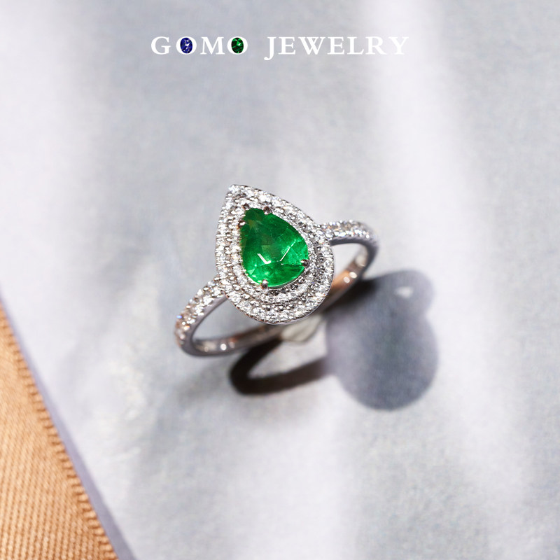 Fruits Lush Jewelery Natural Sand Fry Ring Female 18K Gold Studded Diamond Drop Shaped Diamond Ring Color Gem Custom