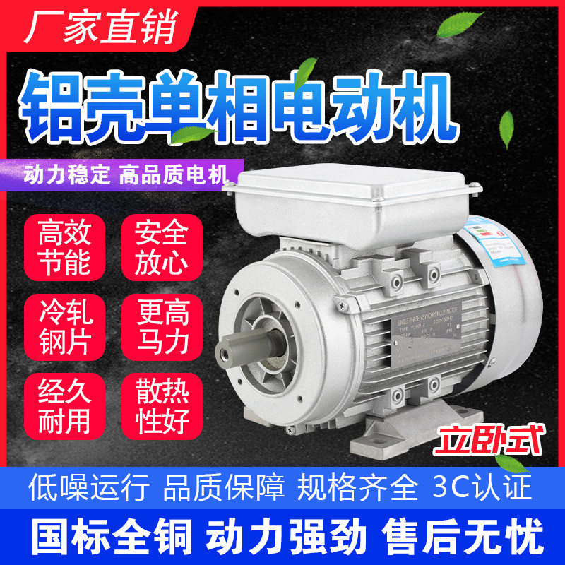 YL single-phase aluminium shell motor 0 220V 18KW horizontal vertical AC asynchronous motor national standard reducer