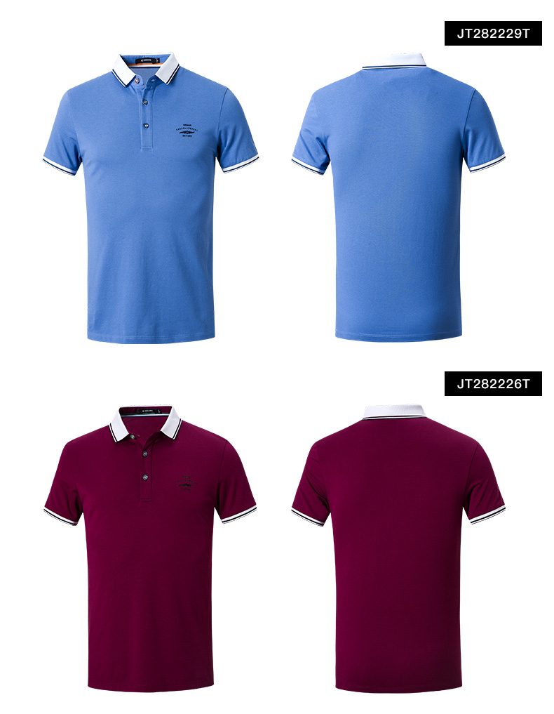 Chín chăn nuôi nam ngắn tay T-Shirt mùa hè kinh doanh thời trang giản dị ve áo màu rắn đa màu polo áo sơ mi ngắn tay người đàn ông