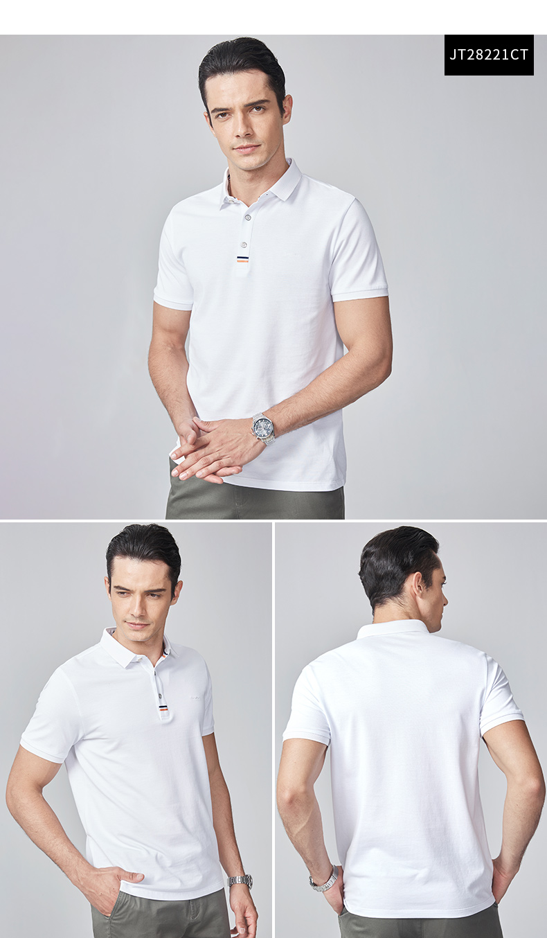 Chín chăn nuôi nam ngắn tay T-Shirt mùa hè kinh doanh thời trang giản dị ve áo màu rắn đa màu polo áo sơ mi ngắn tay người đàn ông