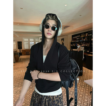 Esc man studio/ simple sun protection sweatshirt, light and body-feeling 180g fine cotton chiang mai sweatshirt