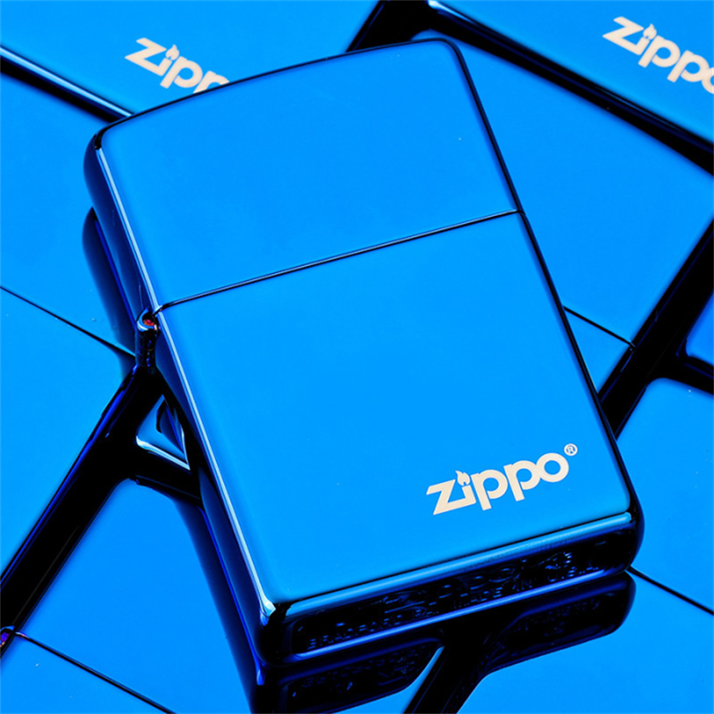 Zippo lighter genuine original Zippo black ice blue ice lettering diy photo kerosene zppo windproof