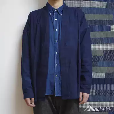 Wutuwu recommended conventional [blue dyed Road robe] plant indigo dyed cotton textile coat windbreaker cotton textile coat