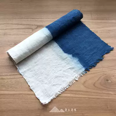 Skillful hand Scout blue indigo dyeing and weaving inheritor Wei Xianglong blue dyed summer cloth hand-woven hemp workshop direct sale Wuwu Sheng